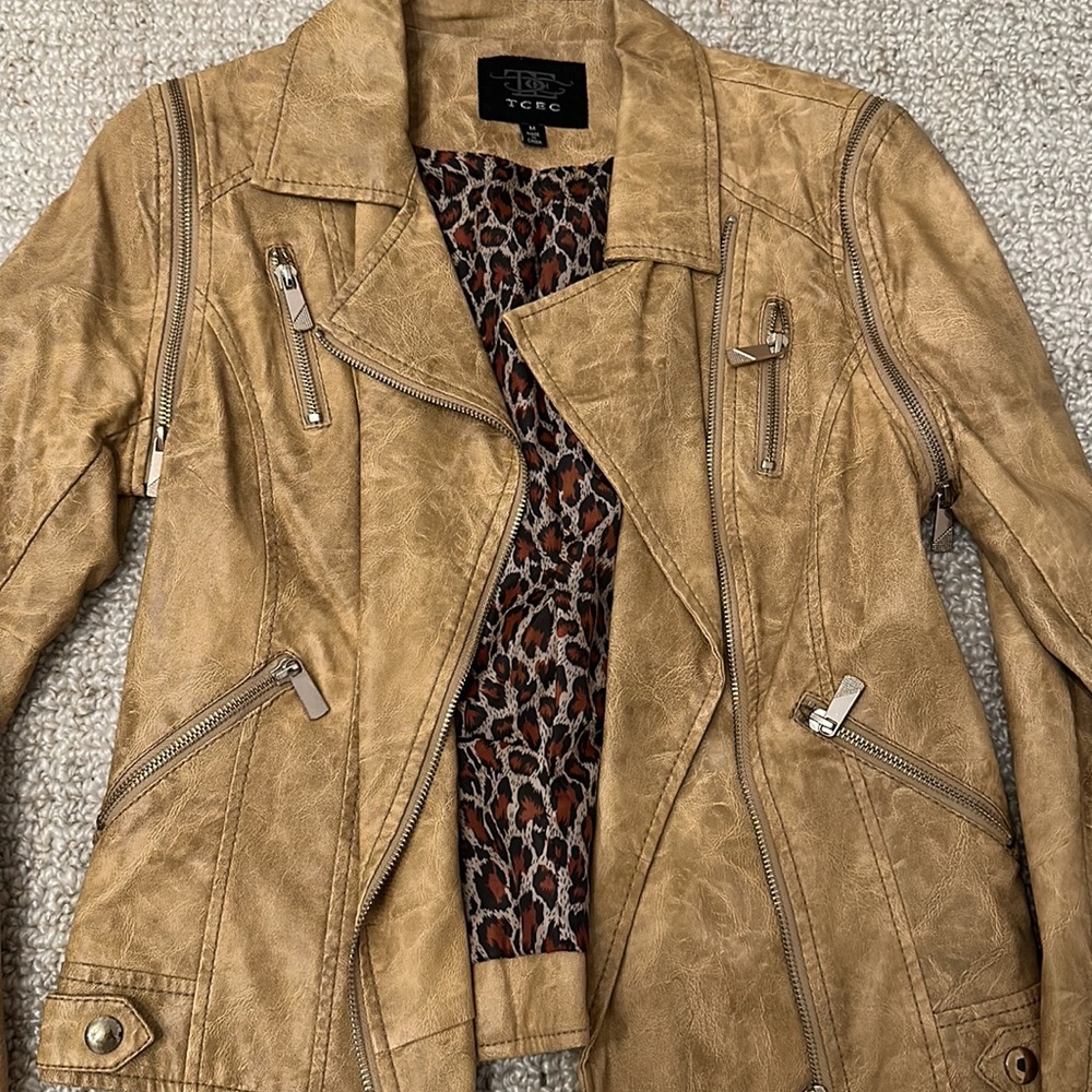 TCEC Tan Leather Jacket - Picture 2 of 4